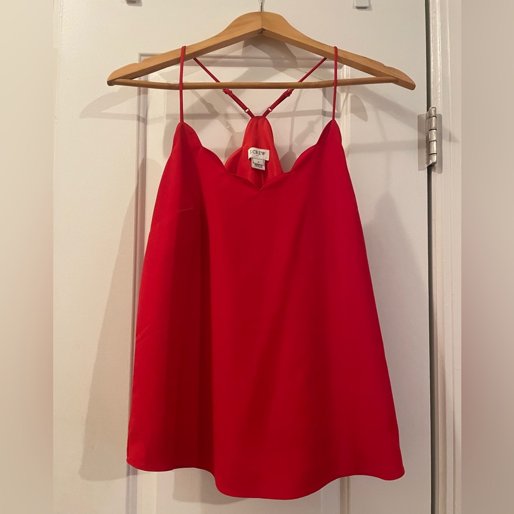 Red JCrew Fancy Camisole
